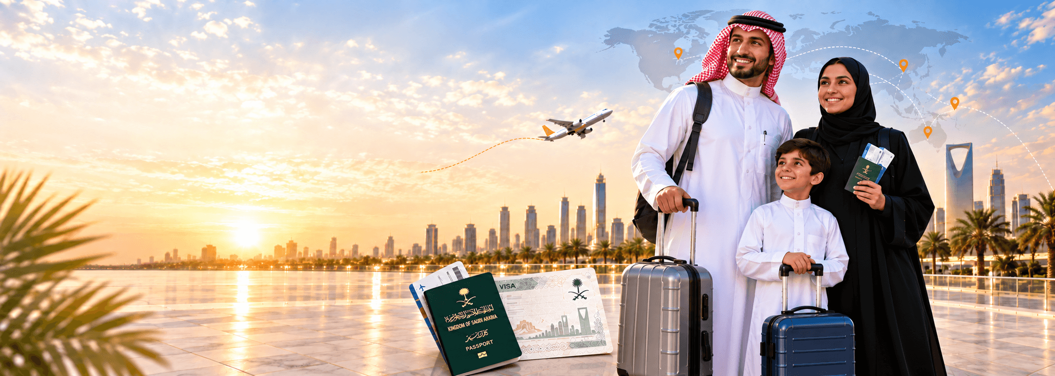 تخطيط سفر على خريطة